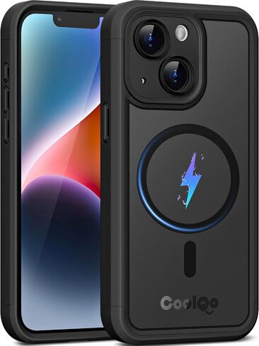 COOLQO Magnetic for iPhone 14 Plus Case [Compatible with MagSafe] iPhone 14 Plus Magnetic Case, Military Grade Drop Protection Shockproof Protective Phone Case Bumper Cover for iPhone 14Plus, Black in Saudi Arabia