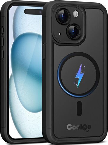 COOLQO Magnetic for iPhone 14 Plus Case [Compatible with MagSafe] iPhone 14 Plus Magnetic Case, Military Grade Drop Protection Shockproof Protective Phone Case Bumper Cover for iPhone 14Plus, Black in Saudi Arabia