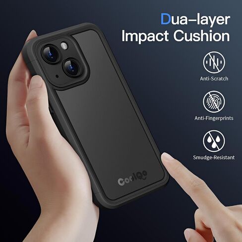 COOLQO Magnetic for iPhone 14 Plus Case [Compatible with MagSafe] iPhone 14 Plus Magnetic Case, Military Grade Drop Protection Shockproof Protective Phone Case Bumper Cover for iPhone 14Plus, Black in Saudi Arabia