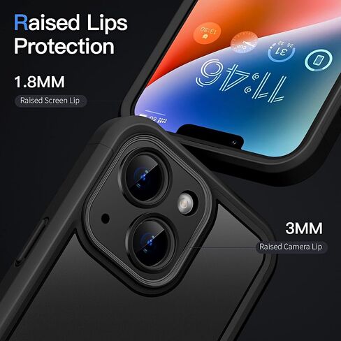 COOLQO Magnetic for iPhone 14 Plus Case [Compatible with MagSafe] iPhone 14 Plus Magnetic Case, Military Grade Drop Protection Shockproof Protective Phone Case Bumper Cover for iPhone 14Plus, Black in Saudi Arabia