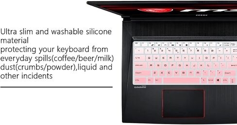 Silicon Keyboard Cover for MSI 15.6 inch GL62M GF62 GP62 GT62VR GE63VR GP63 GS63VR WS60 WS63VR,17.3 inch GS75 GE75 GF75 GL72 GP72MX GS73 GE73VR GS73VR GT73 GT73VR GV72 GT72 GT72S Laptop-Gradient Pink in Kuwait