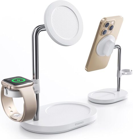 Magnetic Phone Stand for Desk, Phone Holder for Magsafe, Ergonomic Design Adjustable Cell Phone Stand, Compatible with iPhone 16 15 14 13 12 Pro Max, for Live Streaming, Office, Fitness, and Home in Kuwait