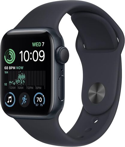 Apple Watch SE (2nd Gen) (GPS, 40mm) - Starlight Aluminum Case with Starlight Sport Band, M/L (Renewed) in Kuwait