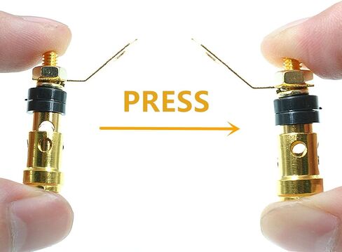 Oiyagai 6pcs Gold Plated Speaker Binding Post Spring Loaded Press Subwoofer Basket Terminal,Large in Saudi Arabia