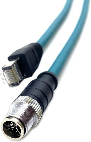 6.56ft M12 8 Pin X Code Male to RJ45 Male Industrial Ethernet Cable High Flex Cat6 Shielded Field Wireable Orange Cable Assembly for Automation Application 2Meter in Saudi Arabia