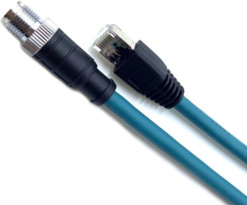 6.56ft M12 8 Pin X Code Male to RJ45 Male Industrial Ethernet Cable High Flex Cat6 Shielded Field Wireable Orange Cable Assembly for Automation Application 2Meter in Saudi Arabia