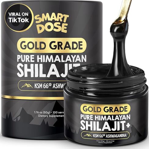 Pure Himalayan Shilajit Resin - Over 85% Fulvic Acid & Large Jar w/ 125 servings - Probably The Purest Shilajit on The Market - US Lab tested for Authentic & Natural Himalayan Organic in Kuwait
