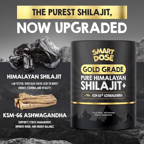 Pure Himalayan Shilajit Resin - Over 85% Fulvic Acid & Large Jar w/ 125 servings - Probably The Purest Shilajit on The Market - US Lab tested for Authentic & Natural Himalayan Organic in Kuwait