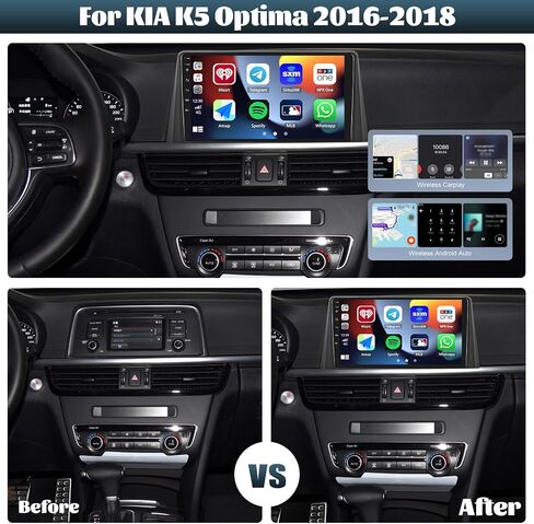 [2+64G] Android 13 Car Stereo for KIA K5 Optima 2016-2018 with Wireless Carplay&Android Auto,10.1 Inch Touch Screen Car Radio with Mirror Link GPS WiFi Bluetooth FM/RDS Radio HiFi+Backup Camera in Saudi Arabia