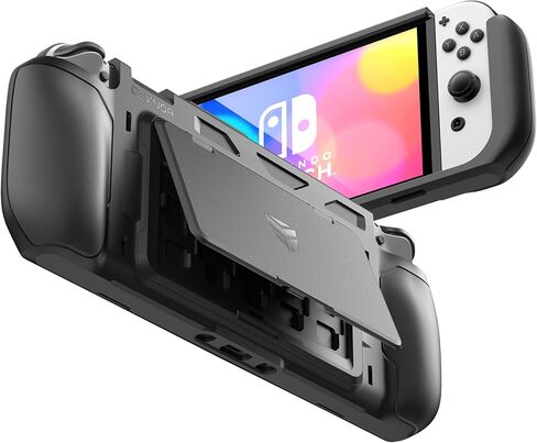 حافظة Dexnor مقاومة للصدمات لجهاز Nintendo Switch OLED Model (2021)، حافظة واقية متينة مع مسند قابل للتعديل، وفتحات تخزين MicroSD وبطاقة الألعاب لجهاز Nintendo Switch OLED ووحدة التحكم Joy-Con in Kuwait