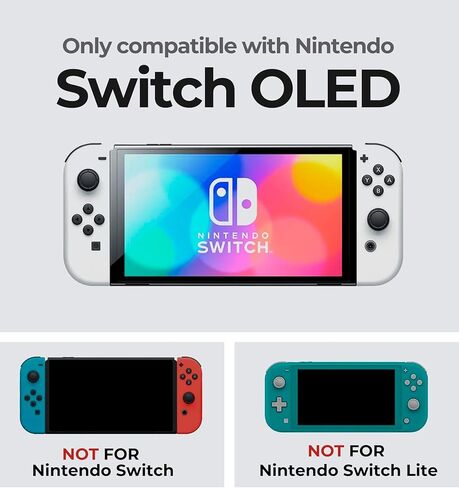 حافظة Dexnor مقاومة للصدمات لجهاز Nintendo Switch OLED Model (2021)، حافظة واقية متينة مع مسند قابل للتعديل، وفتحات تخزين MicroSD وبطاقة الألعاب لجهاز Nintendo Switch OLED ووحدة التحكم Joy-Con in Kuwait