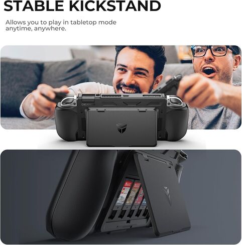 حافظة Dexnor مقاومة للصدمات لجهاز Nintendo Switch OLED Model (2021)، حافظة واقية متينة مع مسند قابل للتعديل، وفتحات تخزين MicroSD وبطاقة الألعاب لجهاز Nintendo Switch OLED ووحدة التحكم Joy-Con in Kuwait