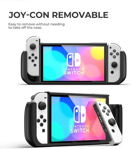 حافظة Dexnor مقاومة للصدمات لجهاز Nintendo Switch OLED Model (2021)، حافظة واقية متينة مع مسند قابل للتعديل، وفتحات تخزين MicroSD وبطاقة الألعاب لجهاز Nintendo Switch OLED ووحدة التحكم Joy-Con in Kuwait