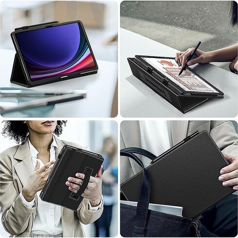 Sahara - حافظة سلسلة Venture لأجهزة Samsung Galaxy Tab S10+، Tab S9+، وTab S9 FE+، أسود (TB00330) in Kuwait