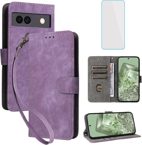 for Google Pixel 8A Wallet Phone Case with Screen Protector [RFID Blocking] Leather Card Holder Kickstand Wrist Strap Women Men Cell Phone Case for Google Pixel8 A Pixel8A Pixel 8 A Green in Saudi Arabia