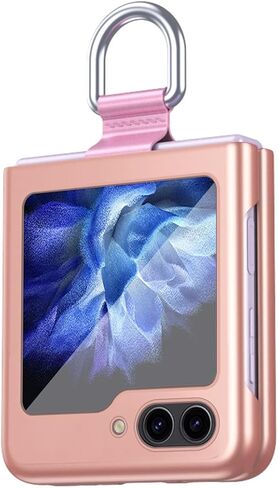 Kowauri for Samsung Galaxy Z Flip 5 5G Case with Ring,Slim Anti-Fall Shockproof Protective Phone Cover Case for Samsung Galaxy Z Flip 5 5G 2023 (Rose Gold) in Saudi Arabia
