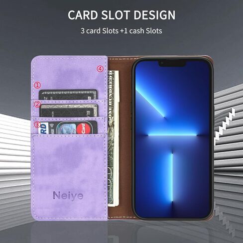 متوافق مع حافظة محفظة iPhone 13 مع فتحات بطاقة RFID وإغلاق واقٍ من جلد البولي يوريثان وغطاء هاتف لهاتف iPhone 13 (6.1 بوصة - أسود) in Saudi Arabia
