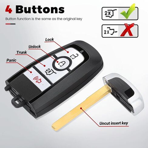 Beefunny Replacement Flip Remote Keyless Entry Key Fob for Ford Mustang Mach-E Electric SUV 2021 2022 Expedition Explorer Edge Bronco 2017-2022 FCC ID:M3N-A2C931423 PN:164-R8197 (with chip) in Saudi Arabia