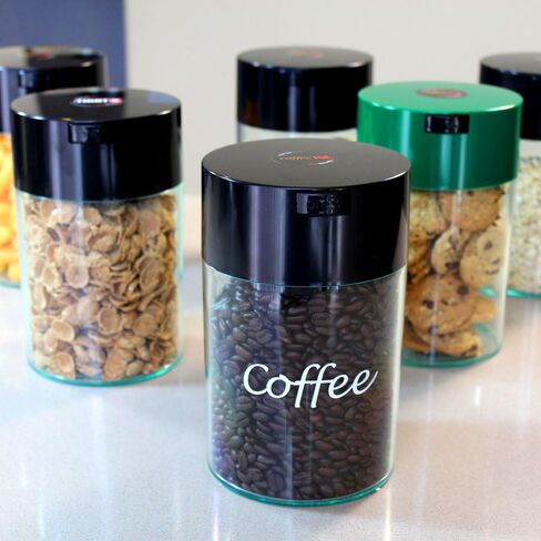 1/2 LB – Patented Airtight Container | Multi-use Vacuum Container Works as Smell Proof Containers for Ground Coffee and Coffee Bean Containers. Black Cap and Body in Saudi Arabia