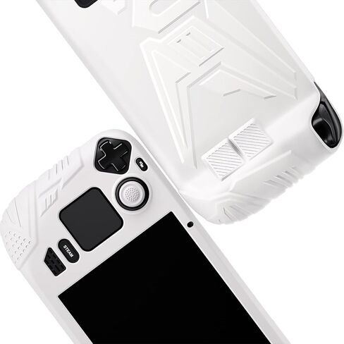 حافظة حماية من سلسلة PlayVital Armor لسطح البخار، غطاء ناعم من السيليكون لحماية سطح البخار مع تصميم معزز للزر الخلفي وأغطية لمقابض الإبهام - أبيض in Kuwait