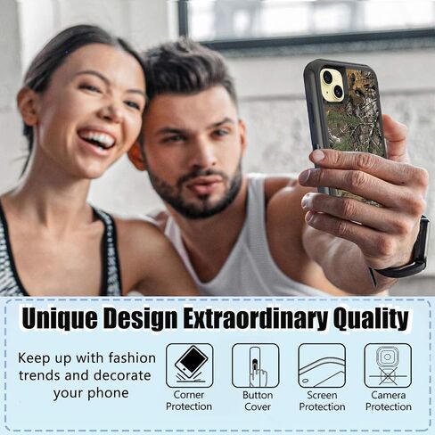 حافظة OTTARTAKS متوافقة مع هاتف iPhone 15 مع واقي شاشة، حافظة مموهة شديدة التحمل للرجال والأولاد [حماية من الدرجة العسكرية] حافظة واقية مضادة للصدمات لهاتف iPhone 15 6.1 بوصة 2023 in Kuwait