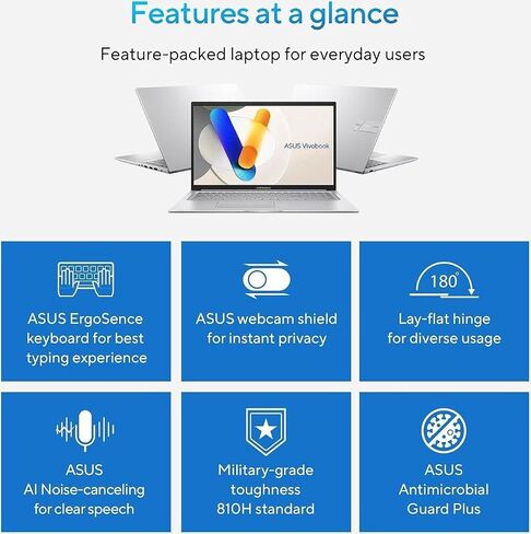 ASUS 2024 Vivobook 17.3" FHD Business Slim Laptop, Intel Core 7 150U, Fingerprint Reader, Webcam, Wi-fi 6, Windows 11 Home; w/Cloth (40GB RAM | 1TB SSD) in Saudi Arabia