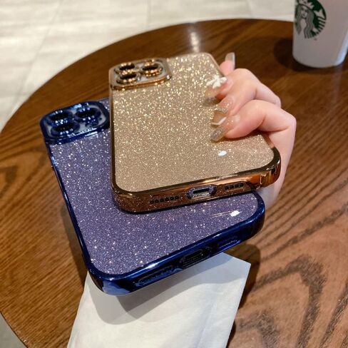Fycyko Compatible for iPhone 11 Case Glitter Luxury Cute Flexible Plating Cover Camera Protection Shockproof Phone Case for Women Girl Men Design for iPhone 11 Pink 6.1'' in Saudi Arabia