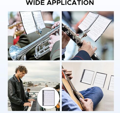 مجلد Starfavor Flip لفرقة Marching Music Flip Folio مع 10 نوافذ وفتحتين 7.2 × 6.4 بوصة أسود لدروس تدريبات الموسيقى على أداء العربات in Kuwait