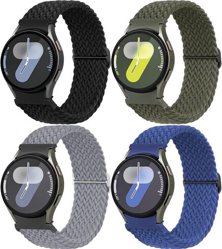 One Click Braided Bands for Samsung Galaxy Watch 7 6 5 4 Band 40mm 44mm/Watch 6 4 Classic 47mm 43mm 46mm 42mm/Watch 5 Pro 45mm,No Gap Stretchy Elastic Fabric Nylon Strap for Samsung Watch 4 5 6 7 FE in Saudi Arabia
