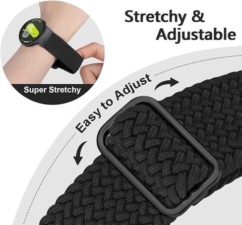 One Click Braided Bands for Samsung Galaxy Watch 7 6 5 4 Band 40mm 44mm/Watch 6 4 Classic 47mm 43mm 46mm 42mm/Watch 5 Pro 45mm,No Gap Stretchy Elastic Fabric Nylon Strap for Samsung Watch 4 5 6 7 FE in Saudi Arabia