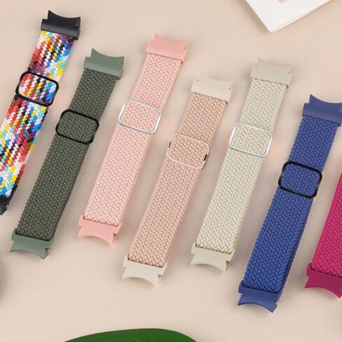 One Click Braided Bands for Samsung Galaxy Watch 7 6 5 4 Band 40mm 44mm/Watch 6 4 Classic 47mm 43mm 46mm 42mm/Watch 5 Pro 45mm,No Gap Stretchy Elastic Fabric Nylon Strap for Samsung Watch 4 5 6 7 FE in Saudi Arabia