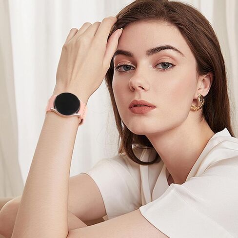 One Click Braided Bands for Samsung Galaxy Watch 7 6 5 4 Band 40mm 44mm/Watch 6 4 Classic 47mm 43mm 46mm 42mm/Watch 5 Pro 45mm,No Gap Stretchy Elastic Fabric Nylon Strap for Samsung Watch 4 5 6 7 FE in Saudi Arabia