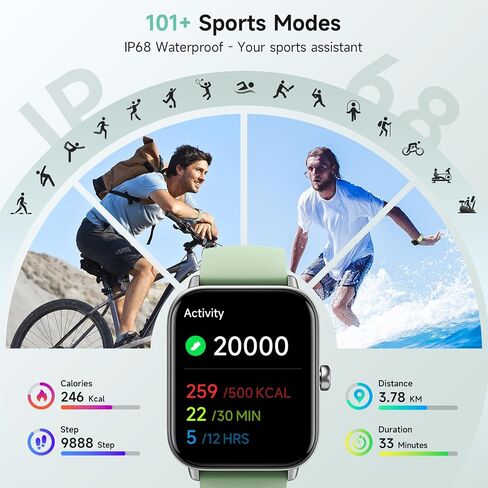 Smart Watch for Women Android & iPhone, Alexa Built-in, IP68 Waterproof Activity Fitness Tracker with Bluetooth Call (Answer/Make), 1.8" Smartwatch with Heart Rate/SpO2/Sleep Monitor, 100+ Sports Mode in Saudi Arabia