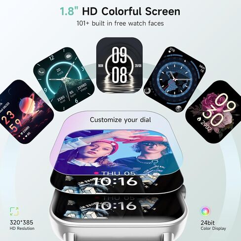 Smart Watch for Women Android & iPhone, Alexa Built-in, IP68 Waterproof Activity Fitness Tracker with Bluetooth Call (Answer/Make), 1.8" Smartwatch with Heart Rate/SpO2/Sleep Monitor, 100+ Sports Mode in Saudi Arabia
