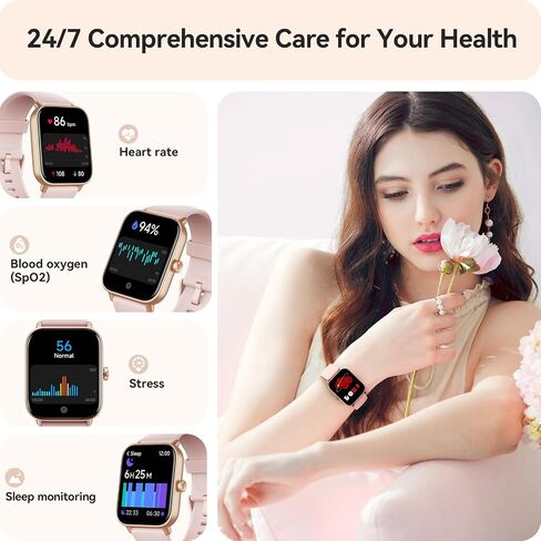 Smart Watch for Women Android & iPhone, Alexa Built-in, IP68 Waterproof Activity Fitness Tracker with Bluetooth Call (Answer/Make), 1.8" Smartwatch with Heart Rate/SpO2/Sleep Monitor, 100+ Sports Mode in Saudi Arabia