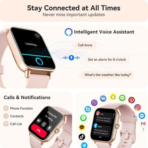 Smart Watch for Women Android & iPhone, Alexa Built-in, IP68 Waterproof Activity Fitness Tracker with Bluetooth Call (Answer/Make), 1.8" Smartwatch with Heart Rate/SpO2/Sleep Monitor, 100+ Sports Mode in Saudi Arabia