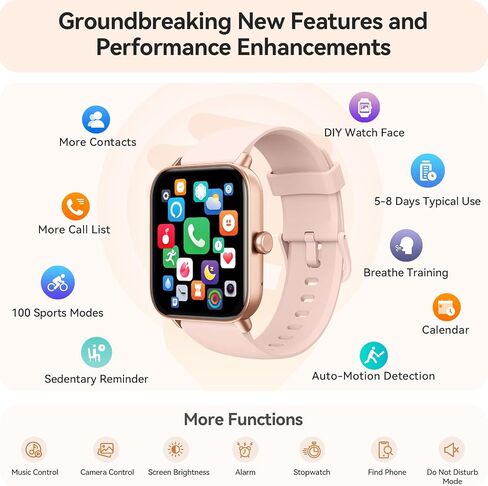 Smart Watch for Women Android & iPhone, Alexa Built-in, IP68 Waterproof Activity Fitness Tracker with Bluetooth Call (Answer/Make), 1.8" Smartwatch with Heart Rate/SpO2/Sleep Monitor, 100+ Sports Mode in Saudi Arabia