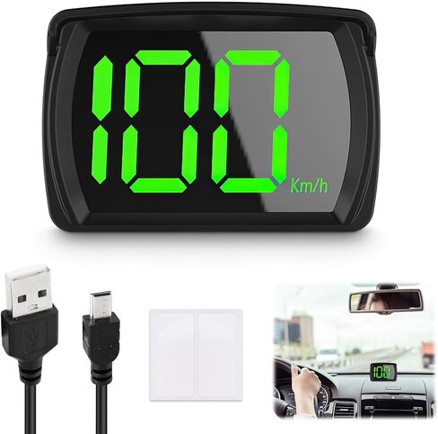 Car HUD Car Digital Speedometer, New Speedometer GPS Speed Meter Sturdy MPH Headup Display KM/H Vehicle Odometer Trip Meter with LED Display Car Accessories for Car Truck SUV Motorcycle All Vehicles in Kuwait