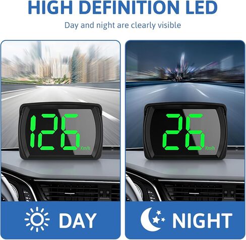 Car HUD Car Digital Speedometer, New Speedometer GPS Speed Meter Sturdy MPH Headup Display KM/H Vehicle Odometer Trip Meter with LED Display Car Accessories for Car Truck SUV Motorcycle All Vehicles in Kuwait