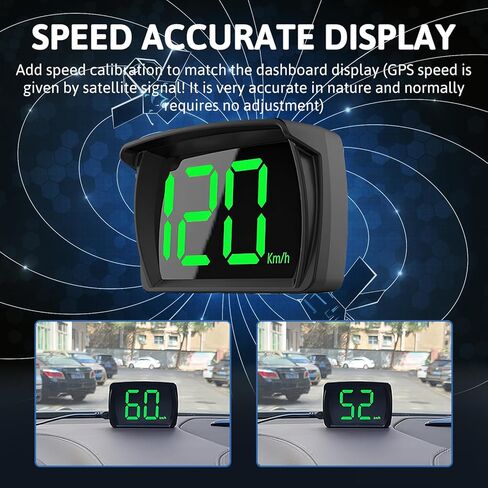 Car HUD Car Digital Speedometer, New Speedometer GPS Speed Meter Sturdy MPH Headup Display KM/H Vehicle Odometer Trip Meter with LED Display Car Accessories for Car Truck SUV Motorcycle All Vehicles in Kuwait