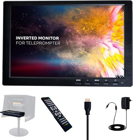 10.1'' Inverted Monitor for Teleprompter, Plug & Play Monitor Teleprompter for iLight Pro 12'', Compatible with Any Teleprompter (See Dimensions) in Kuwait