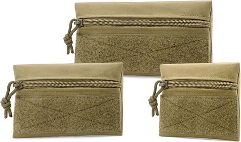 Qavctw 3 Pcs Tactical Admin Pouch Bag with Hook and Loop Tool Storage Bag Snack Pouch Candy Bag Hanging Pouches Backpack Accessory Pouch in Kuwait