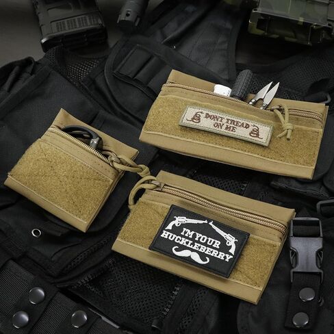 Qavctw 3 Pcs Tactical Admin Pouch Bag with Hook and Loop Tool Storage Bag Snack Pouch Candy Bag Hanging Pouches Backpack Accessory Pouch in Kuwait