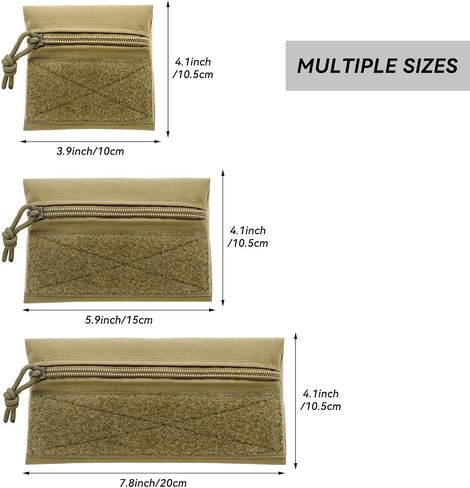 Qavctw 3 Pcs Tactical Admin Pouch Bag with Hook and Loop Tool Storage Bag Snack Pouch Candy Bag Hanging Pouches Backpack Accessory Pouch in Kuwait