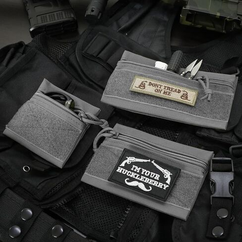 Qavctw 3 Pcs Tactical Admin Pouch Bag with Hook and Loop Tool Storage Bag Snack Pouch Candy Bag Hanging Pouches Backpack Accessory Pouch in Kuwait