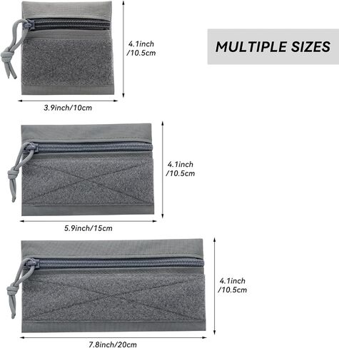 Qavctw 3 Pcs Tactical Admin Pouch Bag with Hook and Loop Tool Storage Bag Snack Pouch Candy Bag Hanging Pouches Backpack Accessory Pouch in Kuwait
