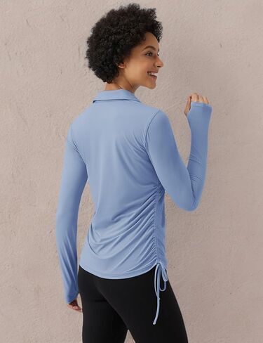 AKEWEI Women's Long Sleeve Shirts UPF 50+ Sun Protection Rash Guard Quarter-Zip Hiking Shirts Quick Dry UV Sun Shirt in Kuwait