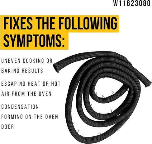 PartsBroz W11623080 تجويف الحشية Pyro - متوافق مع Whirlpool Maytag KitchenAid Jenn-Air فرن الميكروويف - يستبدل AP7194861 WPW10282960 W10282960 W10739089 PS16745120 in Kuwait