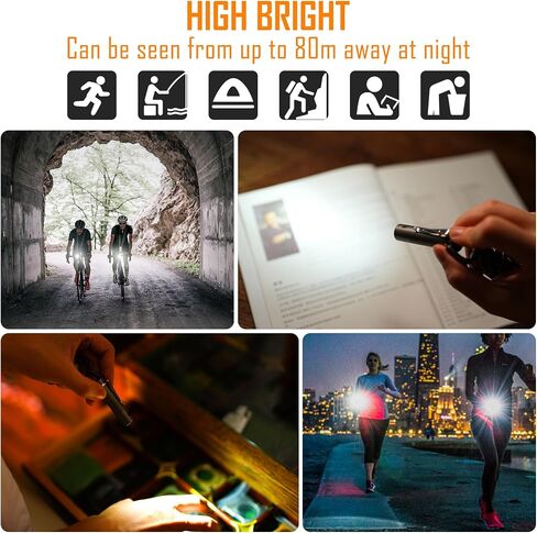 KeyUnity KF04 Mini LED Flashlight with AAA Battery & Pocket Clip - Super Bright Handheld Size Titanium EDC Keychain Penlight for Outdoor Camping, Hiking, Climbing in Kuwait