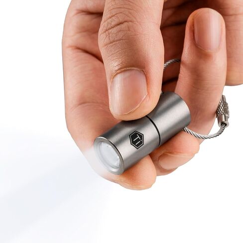 KeyUnity KF04 Mini LED Flashlight with AAA Battery & Pocket Clip - Super Bright Handheld Size Titanium EDC Keychain Penlight for Outdoor Camping, Hiking, Climbing in Kuwait